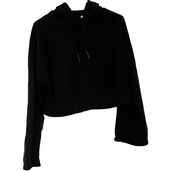 🌸BLACK GUESS CROPPED HOODIE WITH WIDE SLEEVES SIZE XXS - Picture 3 of 6